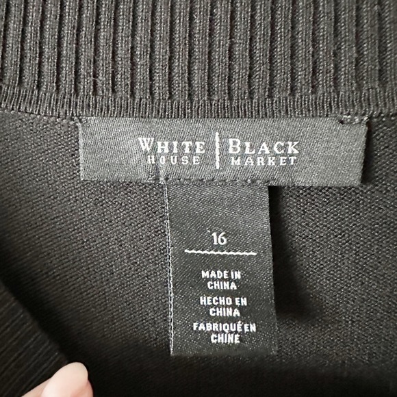 WHBM Long Sleeve Knir Black Sweater & Plaid Drop Waist Dress Women's Size 16 - Picture 4 of 15